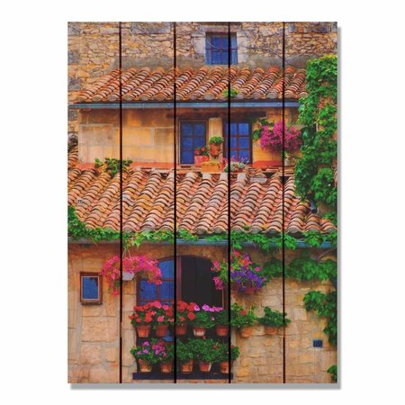 RICKI&APOSS RUGS 28 x 36 in. Garden Roof Inside & Outside Cedar Wall Art RI890975